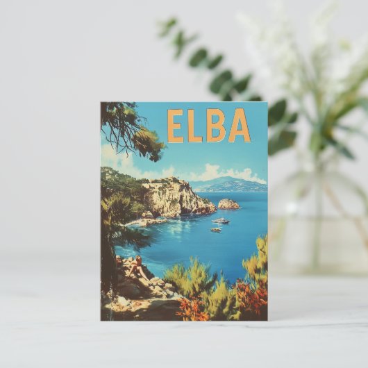Elba Vintag Postkarte (Stehend Vorderseite)