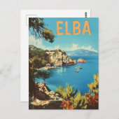 Elba Vintag Postkarte (Vorne/Hinten)