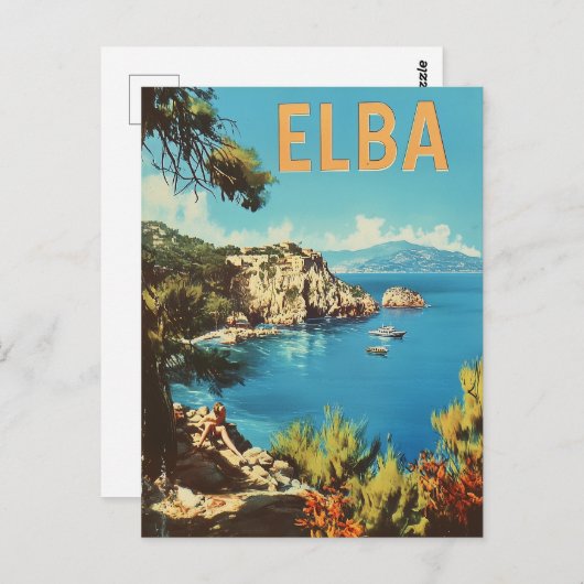 Elba Vintag Postkarte (Vorne/Hinten)