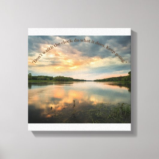 Elbe Flow Sunset Stretched Canvas Print Leinwanddruck (Vorderseite)