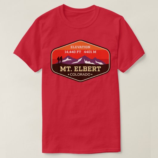 Elbert Colorado 14ers Mountain Climbing Badg T-Shirt (Design vorne)