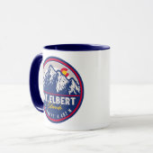 Elbert Colorado 14ers Retro Sunset Souvenirs Tasse (Vorderseite Links)