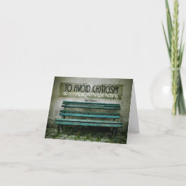 Elbert Hubbard Inspiration Zitat "Kritik" Dankeskarte