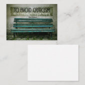 Elbert Hubbard Inspiration Zitat "Kritik" Mitteilungskarte (Vorne/Hinten)