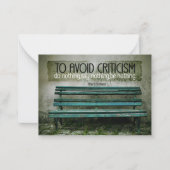 Elbert Hubbard Inspiration Zitat "Kritik" Mitteilungskarte (Vorderseite)