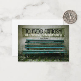 Elbert Hubbard Inspiration Zitat "Kritik" Mitteilungskarte