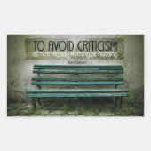 Elbert Hubbard Inspiration Zitat "Kritik" Rechteckiger Aufkleber (Vorderseite)