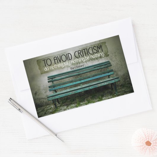 Elbert Hubbard Inspiration Zitat "Kritik" Rechteckiger Aufkleber (Umschlag)