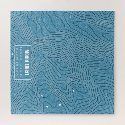 Elbert Topographic Map - Blue Puzzle (Horizontal)