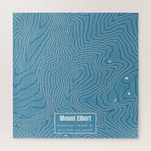 Elbert Topographic Map - Blue Puzzle (Vertikal)