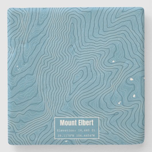 Elbert Topographic Map - Blue Steinuntersetzer (Vorderseite)
