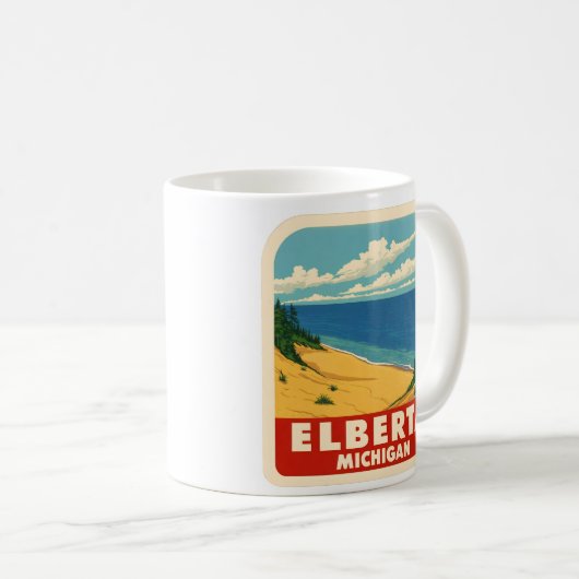Elberta Michigan Vintag Kaffeetasse (VorderseiteRechts)