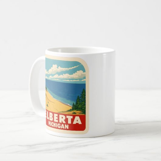 Elberta Michigan Vintag Kaffeetasse (Vorderseite Links)