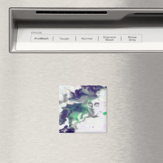Elbisches Gesicht - digitales zeichn, Fantasie Art Magnet (In Situ (Geschirrspüler))