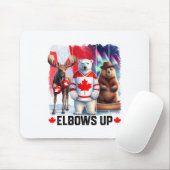 Elbos Up Canada Flag Hockey Funny Beaver Boxing Mousepad (Mit Mouse)