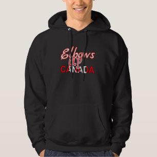 Elbos Up Canada Flag True North Strong and Free Hoodie