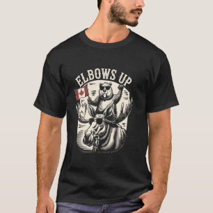 Elbos up Funny Canada Beaver and Moose T-Shirt