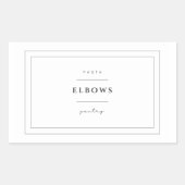 Elbows Pasta-Etikett Rechteckiger Aufkleber (Vorderseite)