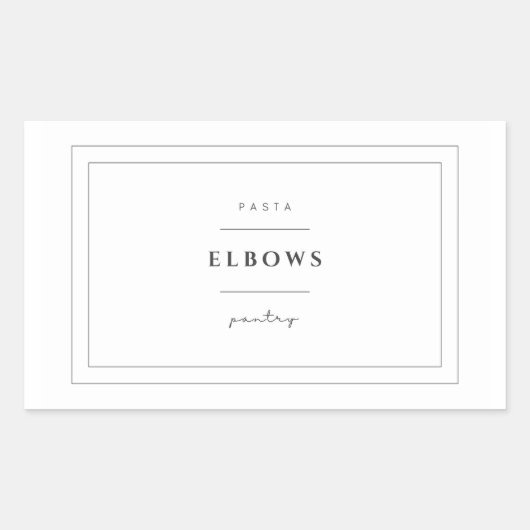 Elbows Pasta-Etikett Rechteckiger Aufkleber (Vorderseite)