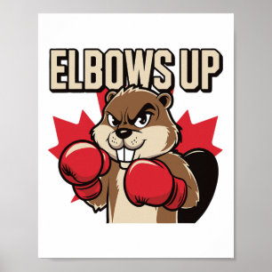Elbows up Beaver Boxing Proud Kanadier starke Cana Poster