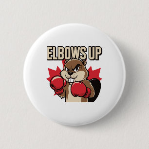 Elbows Up Beaver Boxing Stolz Kanadisch Stark Cana Button