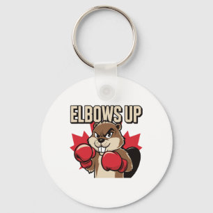 Elbows Up Beaver Boxing Stolz Kanadischer Starker  Schlüsselanhänger