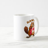 Elbows UP, Biber, Kanadisches Ahornblätterblatt Kaffeetasse (VorderseiteRechts)