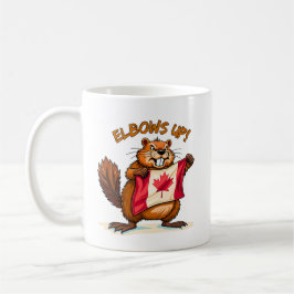 Elbows UP, Biber, Kanadisches Ahornblätterblatt Kaffeetasse