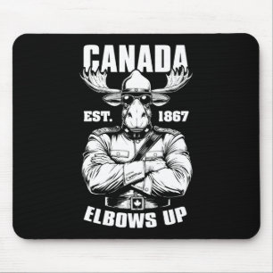 Elbows Up Canada 1867 Funny Canadian Proud Mountie Mousepad