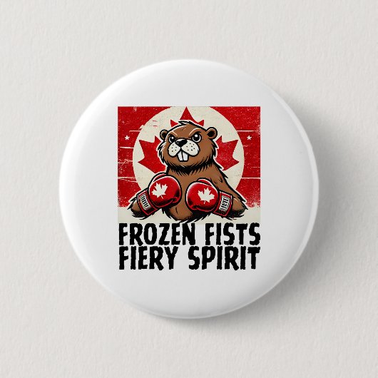 Elbows up Canada Canadian Counter Tariffs Beaver B Button (Vorderseite)