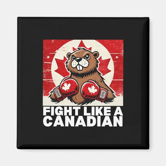 Elbows up Canada Canadian Counter Tariffs Beaver B Magnet (Vorne)