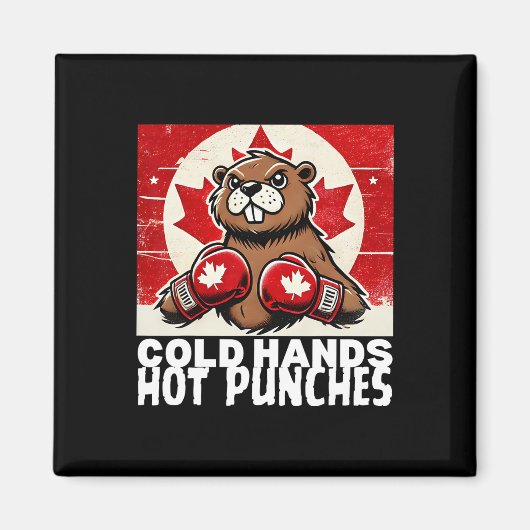Elbows up Canada Canadian Counter Tariffs Beaver B Magnet (Vorne)