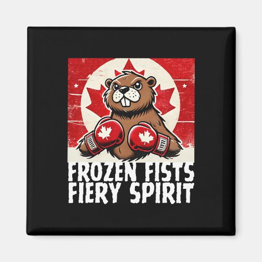 Elbows up Canada Canadian Counter Tariffs Beaver B Magnet (Vorne)
