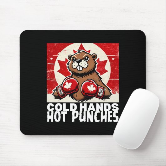 Elbows up Canada Canadian Counter Tariffs Beaver B Mousepad (Mit Mouse)