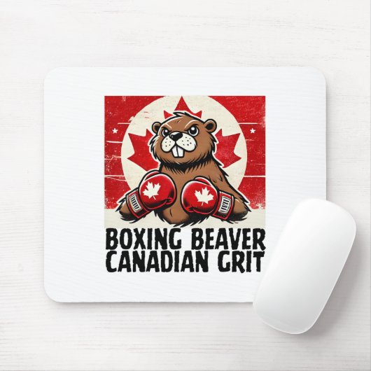 Elbows up Canada Canadian Counter Tariffs Beaver B Mousepad (Mit Mouse)
