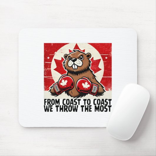 Elbows up Canada Canadian Counter Tariffs Beaver B Mousepad (Mit Mouse)
