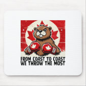 Elbows up Canada Canadian Counter Tariffs Beaver B Mousepad (Vorne)