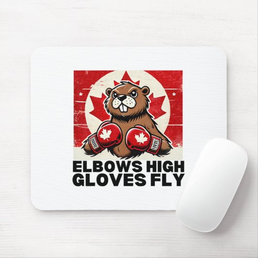 Elbows up Canada Canadian Counter Tariffs Beaver B Mousepad (Mit Mouse)