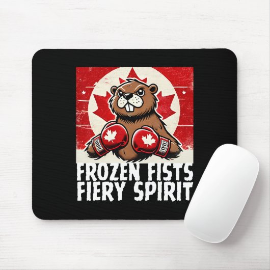 Elbows up Canada Canadian Counter Tariffs Beaver B Mousepad (Mit Mouse)