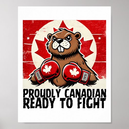 Elbows up Canada Canadian Counter Tariffs Beaver B Poster (Vorne)