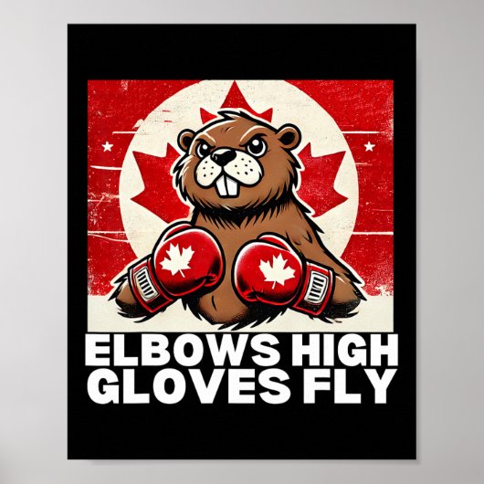 Elbows up Canada Canadian Counter Tariffs Beaver B Poster (Vorne)