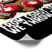 Elbows up Canada Canadian Counter Tariffs Beaver B Poster (Ecke)