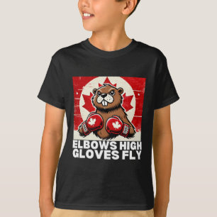 Elbows up Canada Canadian Counter Tariffs Beaver B T-Shirt