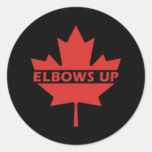 Elbows Up Canada - Defiant Red Maple Leaf - Anti-t Runder Aufkleber