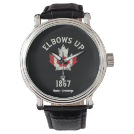 Elbows Up Canada Est 1867 Proud Kanadier Vintag Armbanduhr