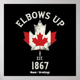 Elbows Up Canada Est 1867 Proud Kanadier Vintag Poster