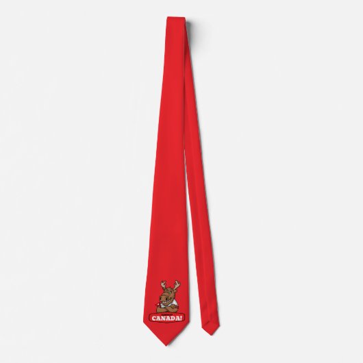 Elbows Up Canada! Funny Moose Necktie Krawatte (Vorderseite)