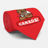 Elbows Up Canada! Funny Moose Necktie Krawatte (Gerollt)