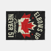 Elbows Up Canada Nie 51 Kanada Flag Strong Fleecedecke (Vorderseite (Horizontal))