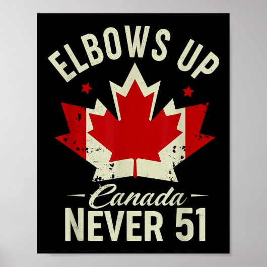 Elbows Up Canada Nie 51 Kanada Flag Strong Poster (Vorne)